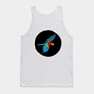 Artwork of Scarlet Macaw Parrot in Flight II Tank Top